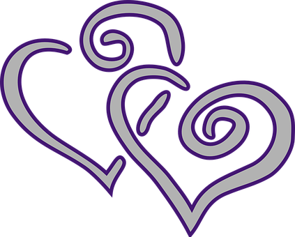 Abstract Twin Hearts Design PNG