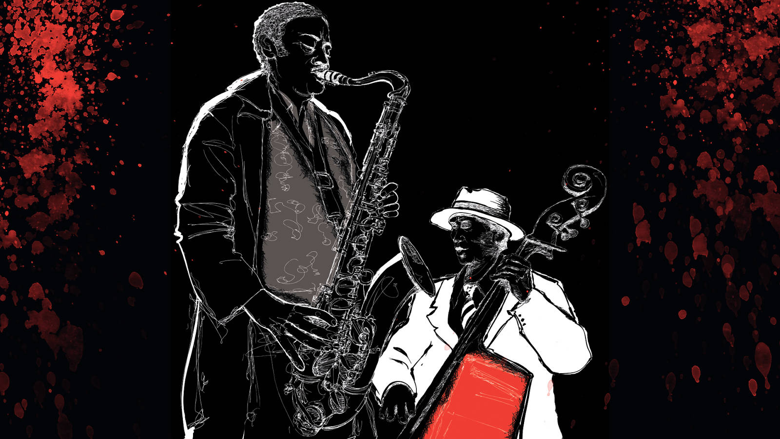 Abstract Two Man Jazz Wallpaper