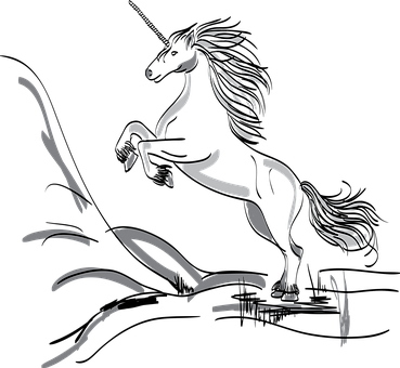 Abstract Unicorn Silhouette PNG