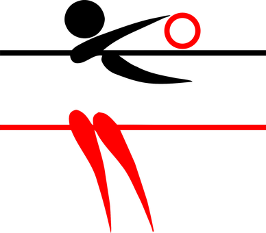 Abstract Volleyball Spike Redand Black PNG