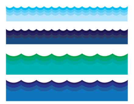 Abstract Water Waves Patterns PNG