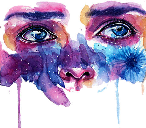 Abstract Watercolor Eyes Sticker PNG