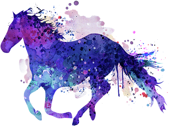 Abstract Watercolor Horse Art PNG