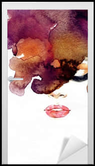 Abstract Watercolor Lips Artwork PNG