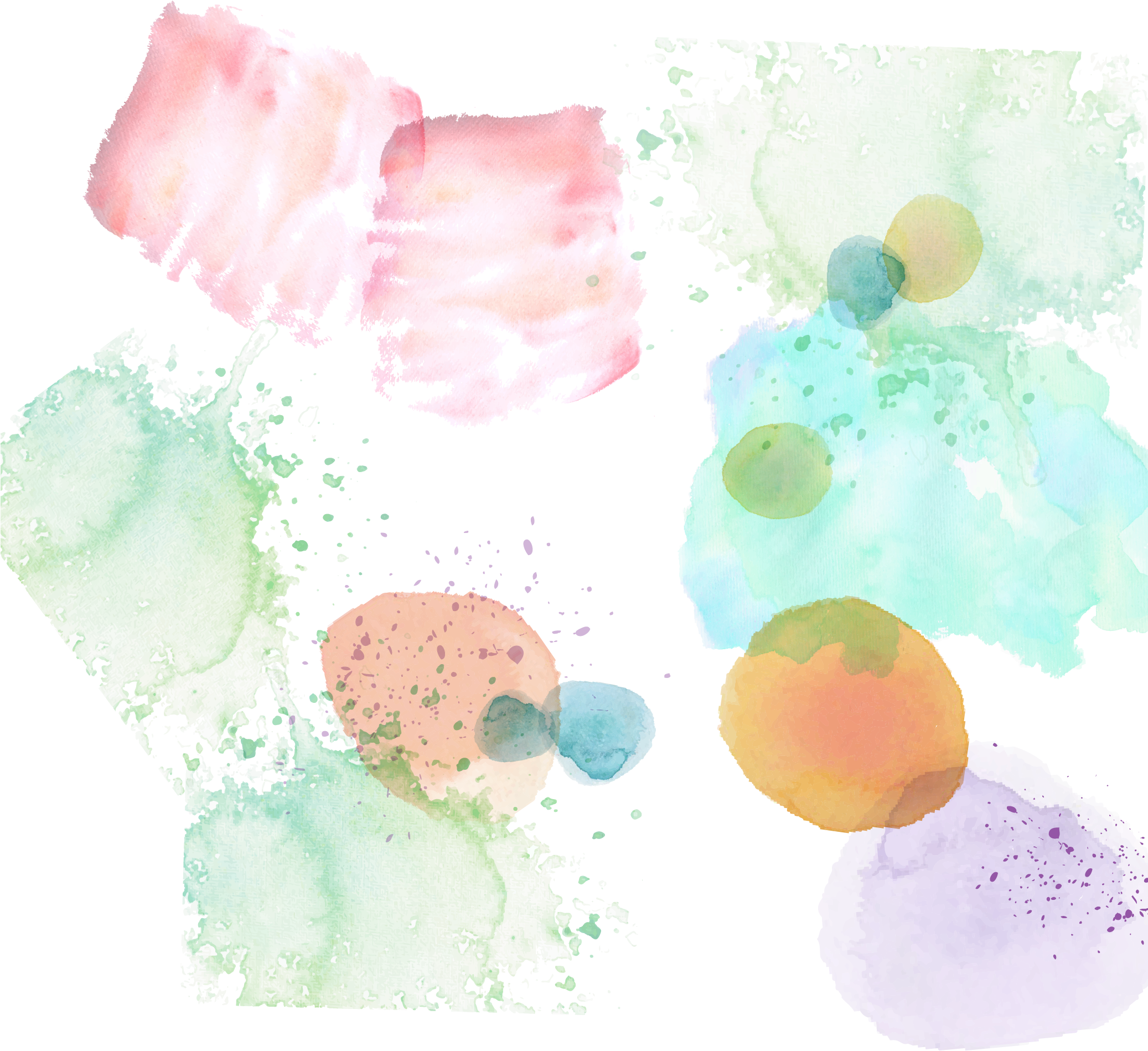 Abstract Watercolor Splotches Background PNG