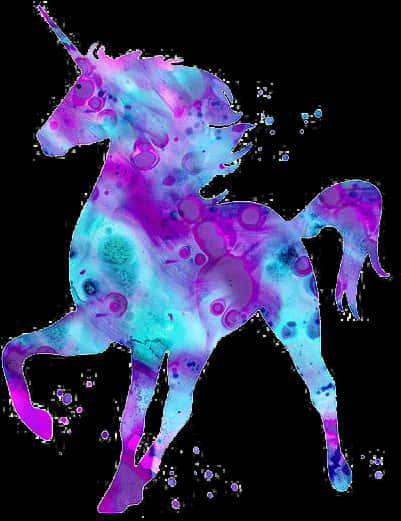 Abstract Watercolor Unicorn PNG