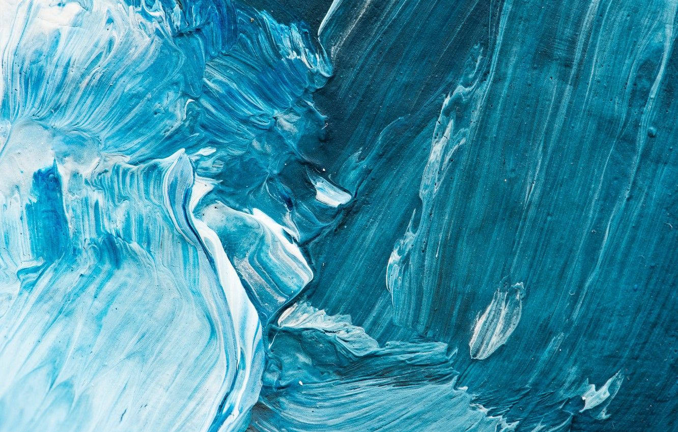 Abstract Waves Blue Painting Wallpaper