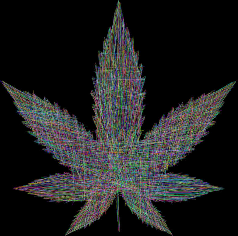 Abstract Weed Leaf Art PNG