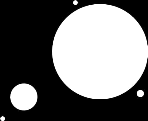 Abstract White Circleson Black Background PNG