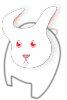 Abstract White Rabbit Illustration PNG