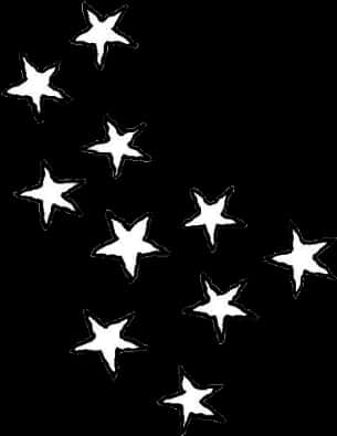 Abstract White Starson Black Background PNG