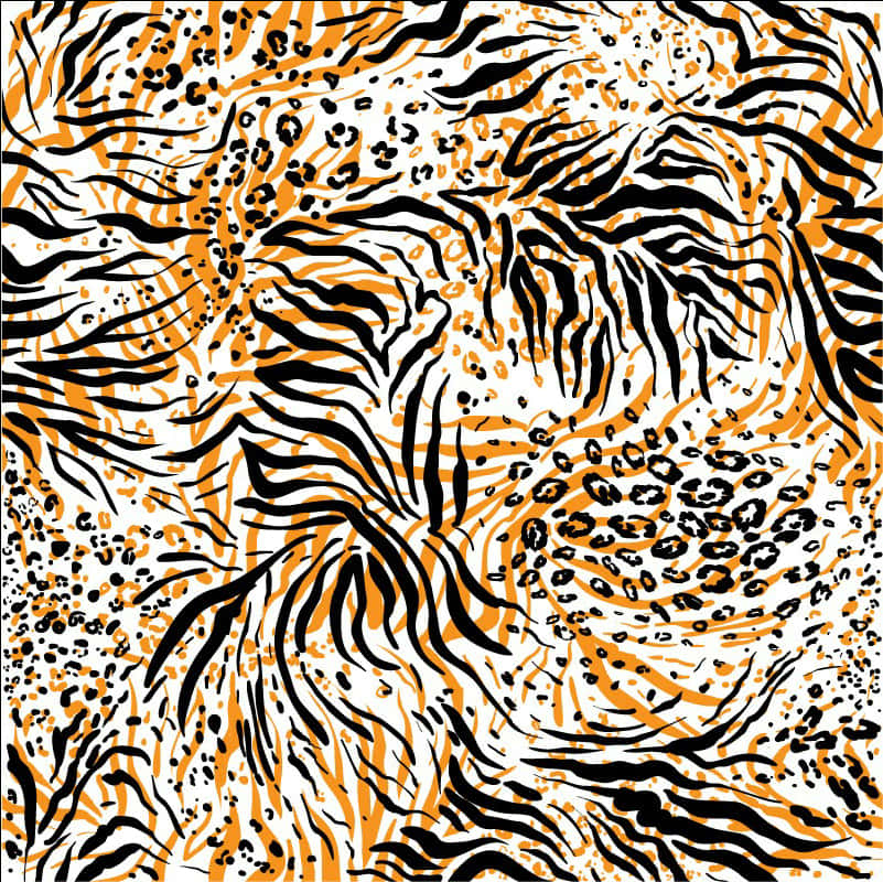 Abstract Wildlife Fusion Pattern PNG