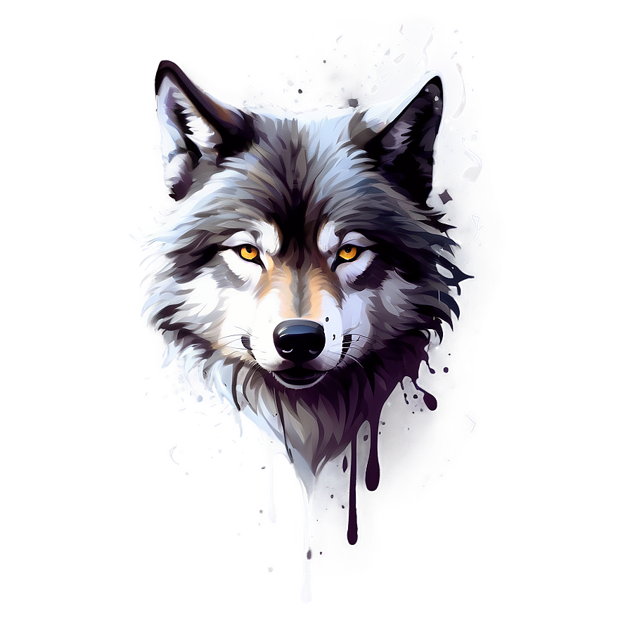 Abstract Wolf Splash Art Png Qpx77 PNG