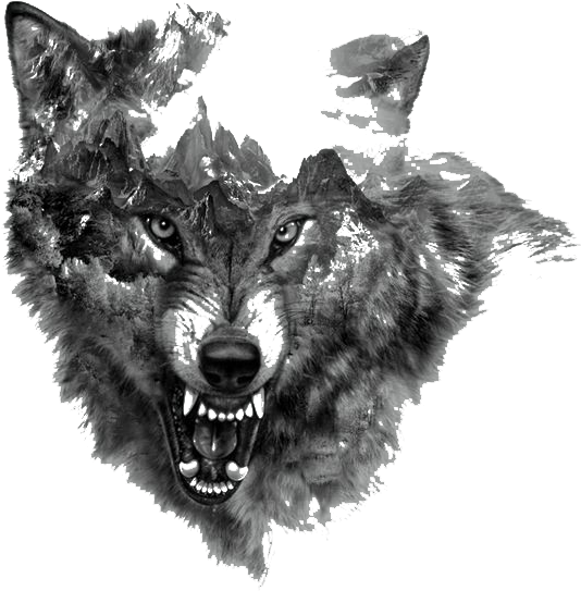 Abstract Wolf Tattoo Design PNG