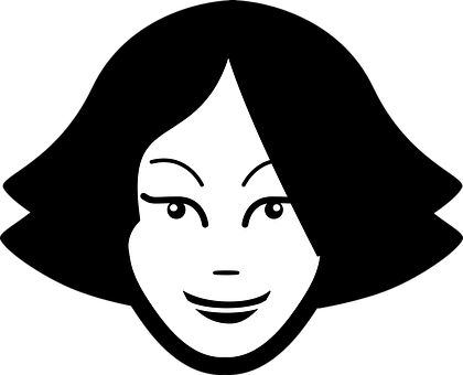Abstract Woman Face Blackand White PNG