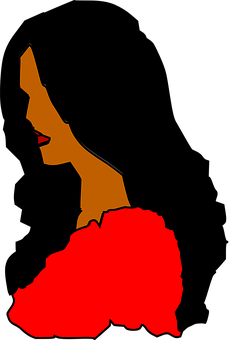 Abstract Woman Silhouette Red Dress PNG