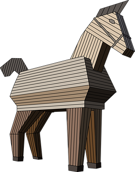 Abstract Wooden Horse Sculpture PNG