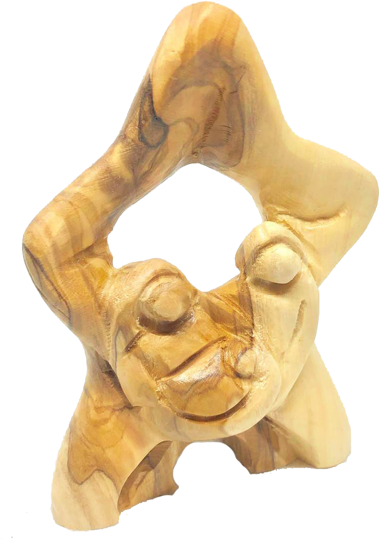 Abstract Wooden Sculpture Art Piece PNG