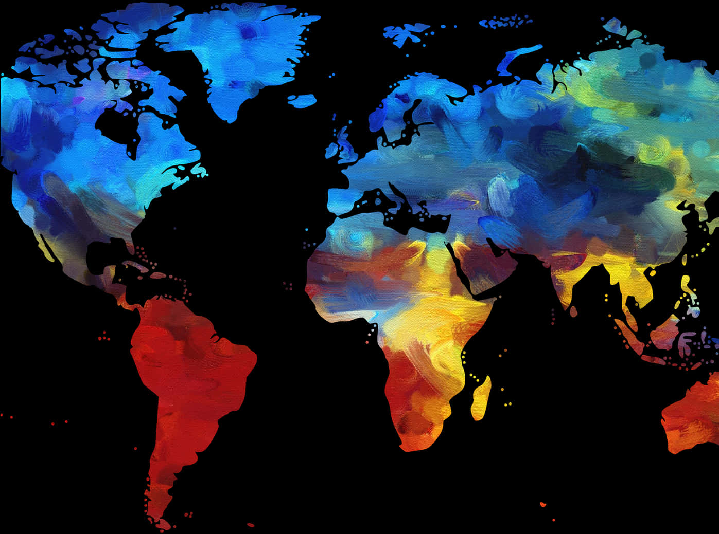 Abstract World Map Artwork PNG