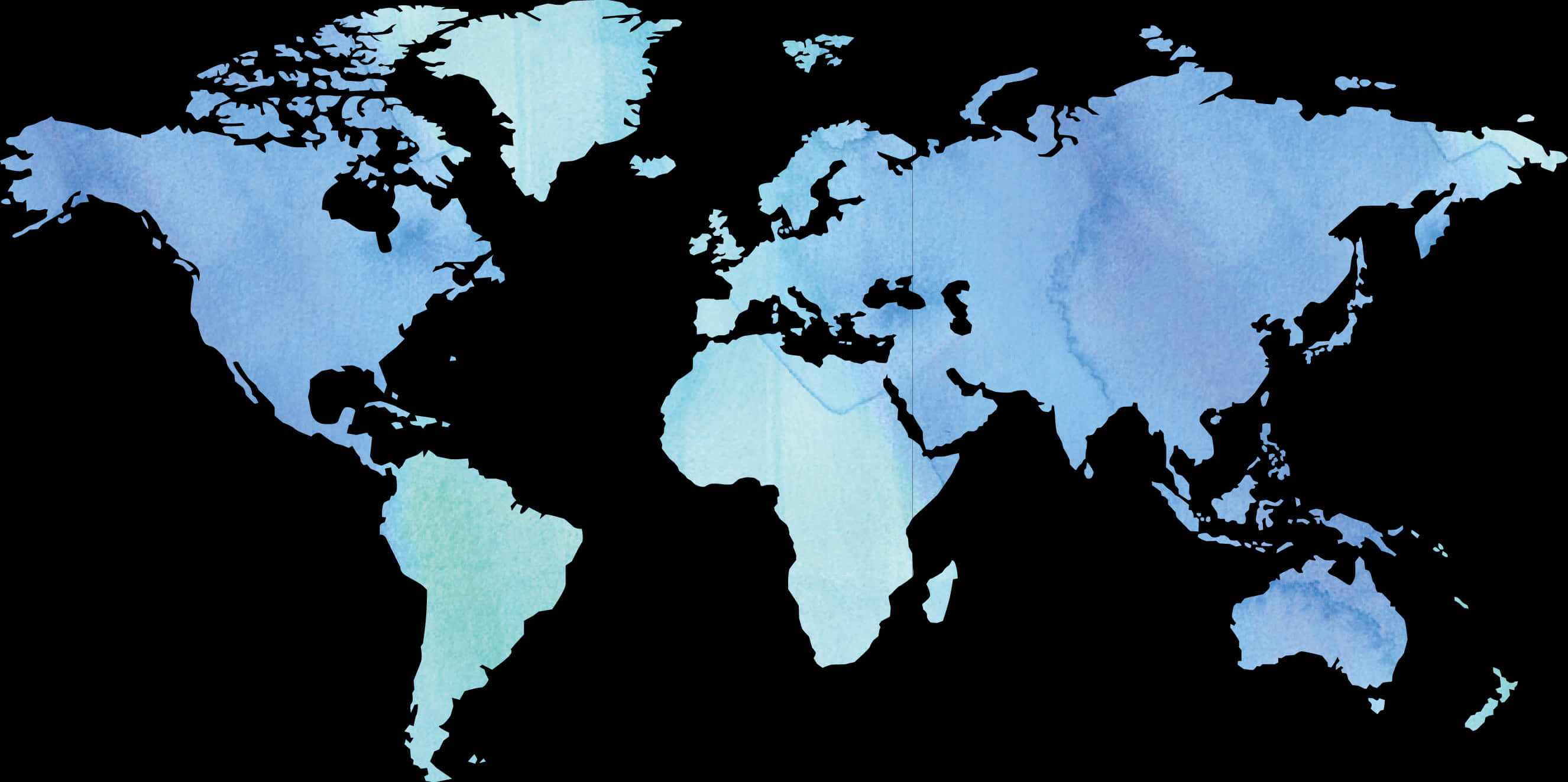 Abstract World Map Blue Tones PNG