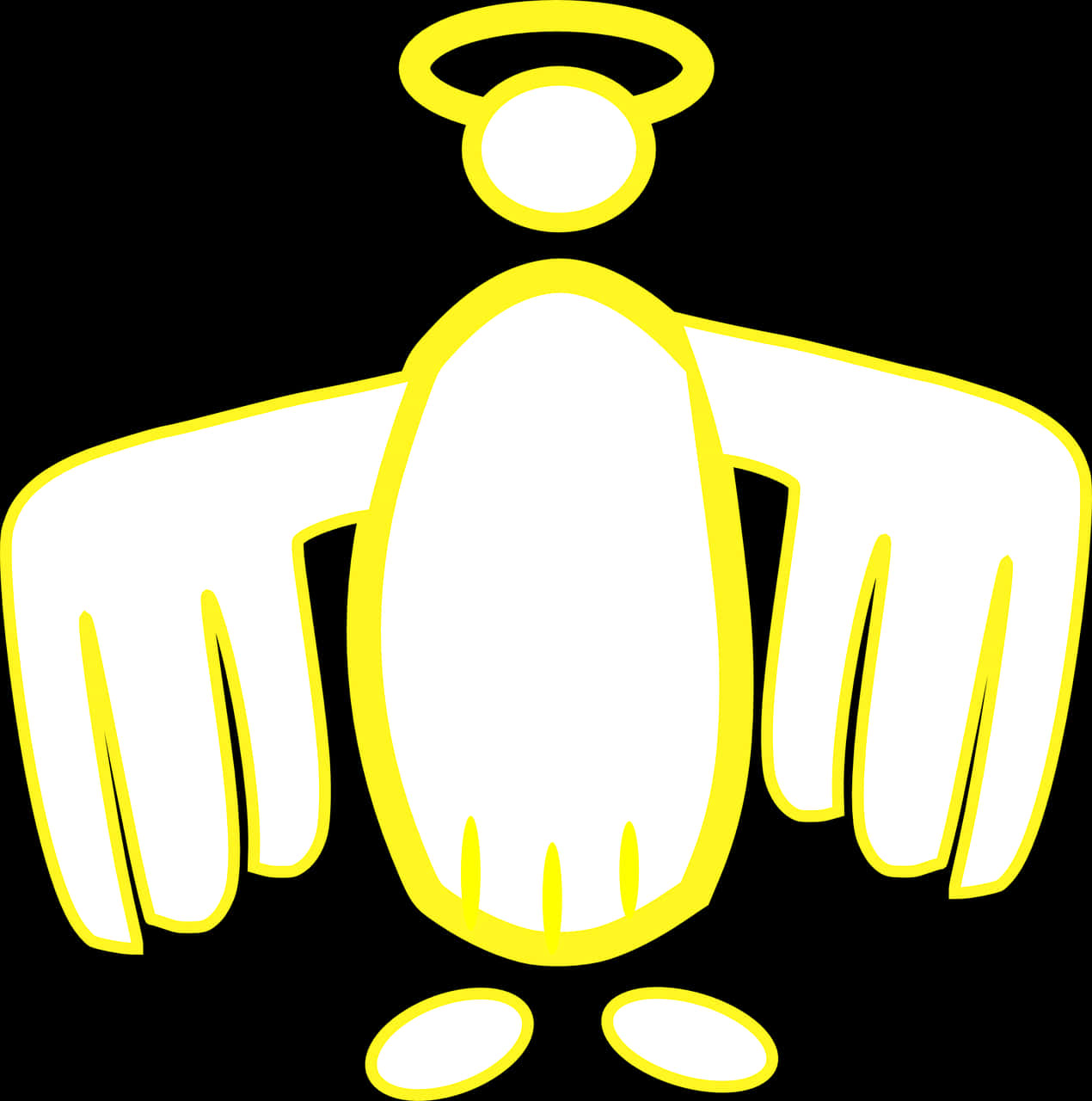 Abstract Yellow Angel Vector PNG