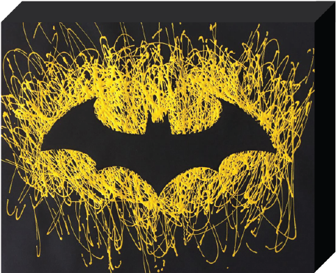 Abstract Yellow Batman Logo Art PNG