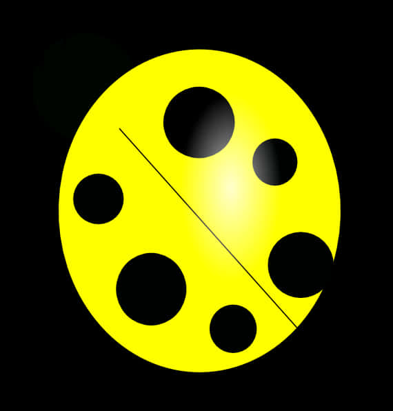 Abstract Yellow Black Ladybug Design PNG