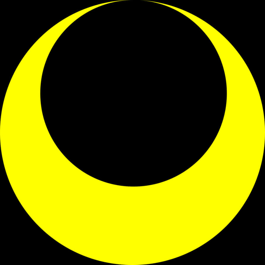 Abstract Yellow Crescent Moon PNG