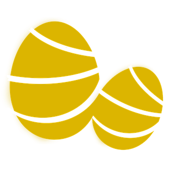 Abstract Yellow Easter Eggs Black Background PNG