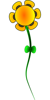 Abstract Yellow Flower Art PNG