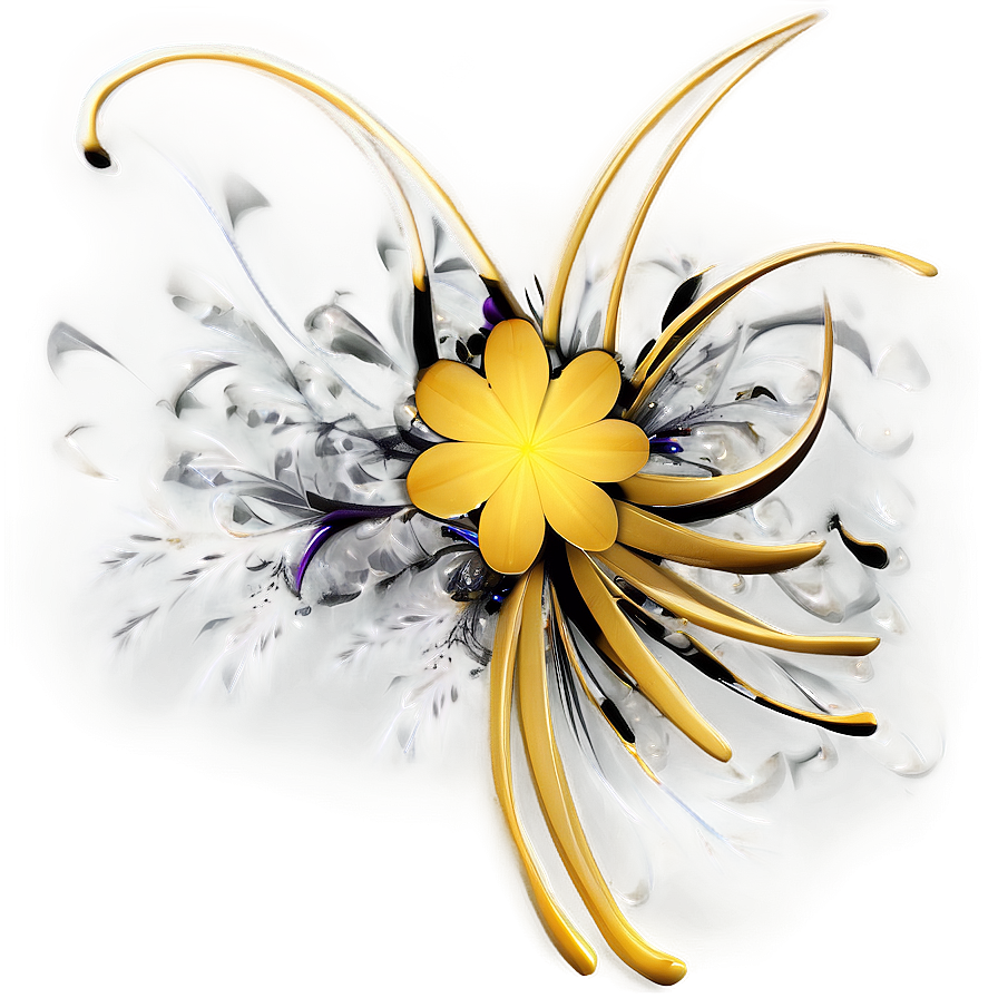 Abstract Yellow Flowers Png Dwg PNG