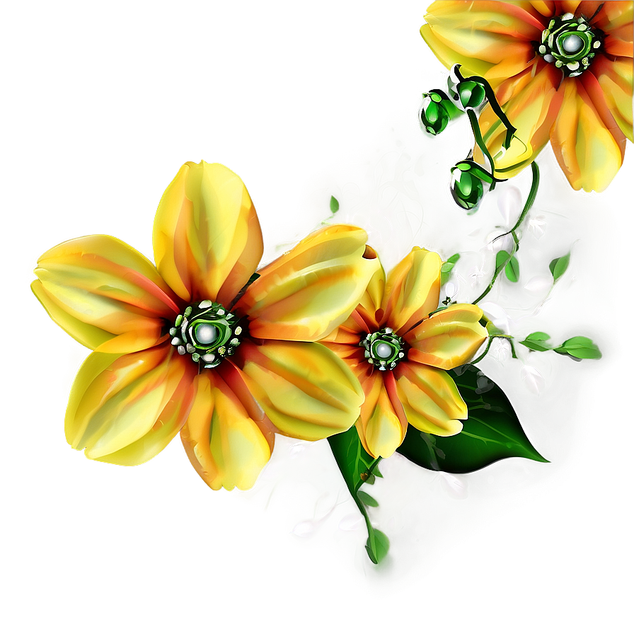 Abstract Yellow Flowers Png Trk PNG