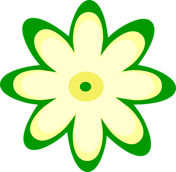 Abstract Yellow Green Flower Illustration PNG