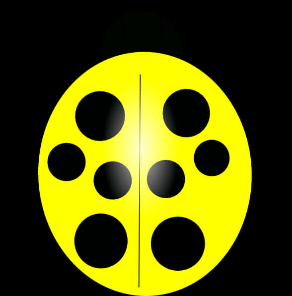 Abstract Yellow Ladybug Design PNG