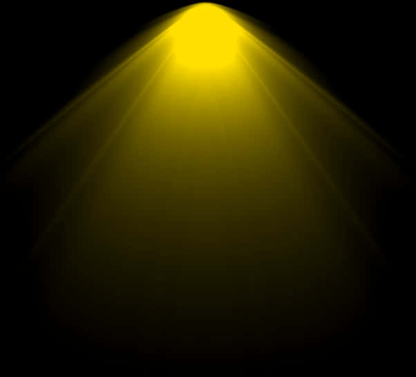 Abstract Yellow Light Beam Shining Darkness PNG