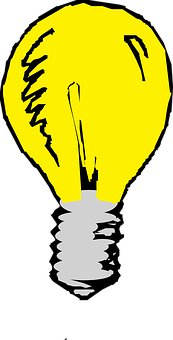 Abstract Yellow Lightbulb Illustration SVG