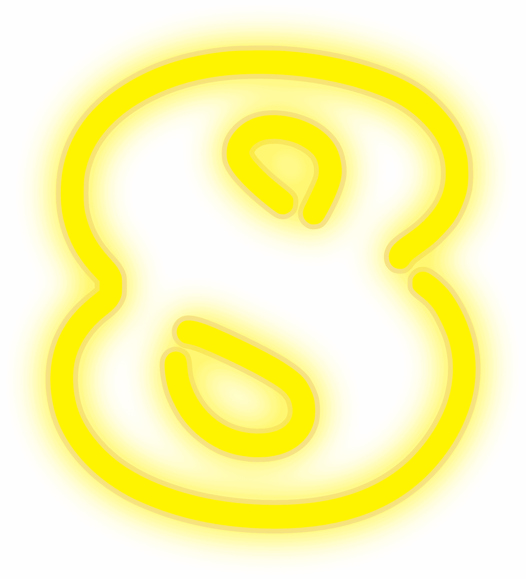 Abstract Yellow Number Eight PNG