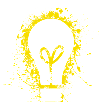 Abstract Yellow Splash Lightbulb PNG