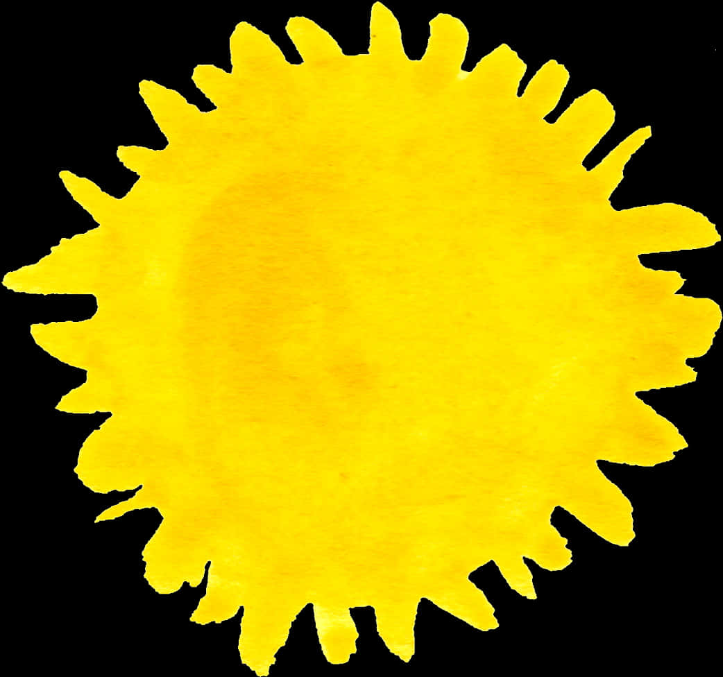 Abstract Yellow Sun Painting PNG