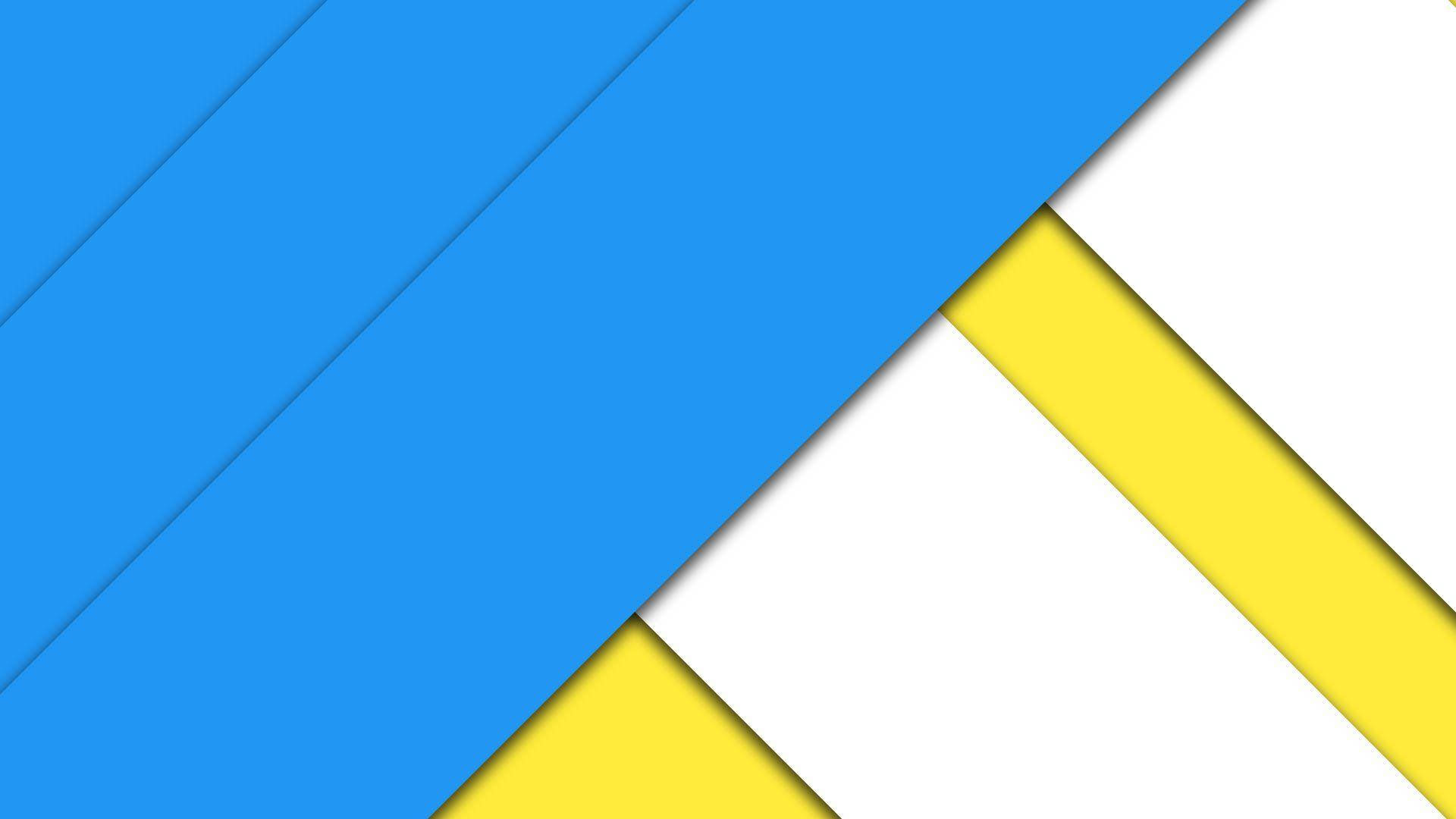 Abstract Yellow, White, And Blue Material Wallpaper