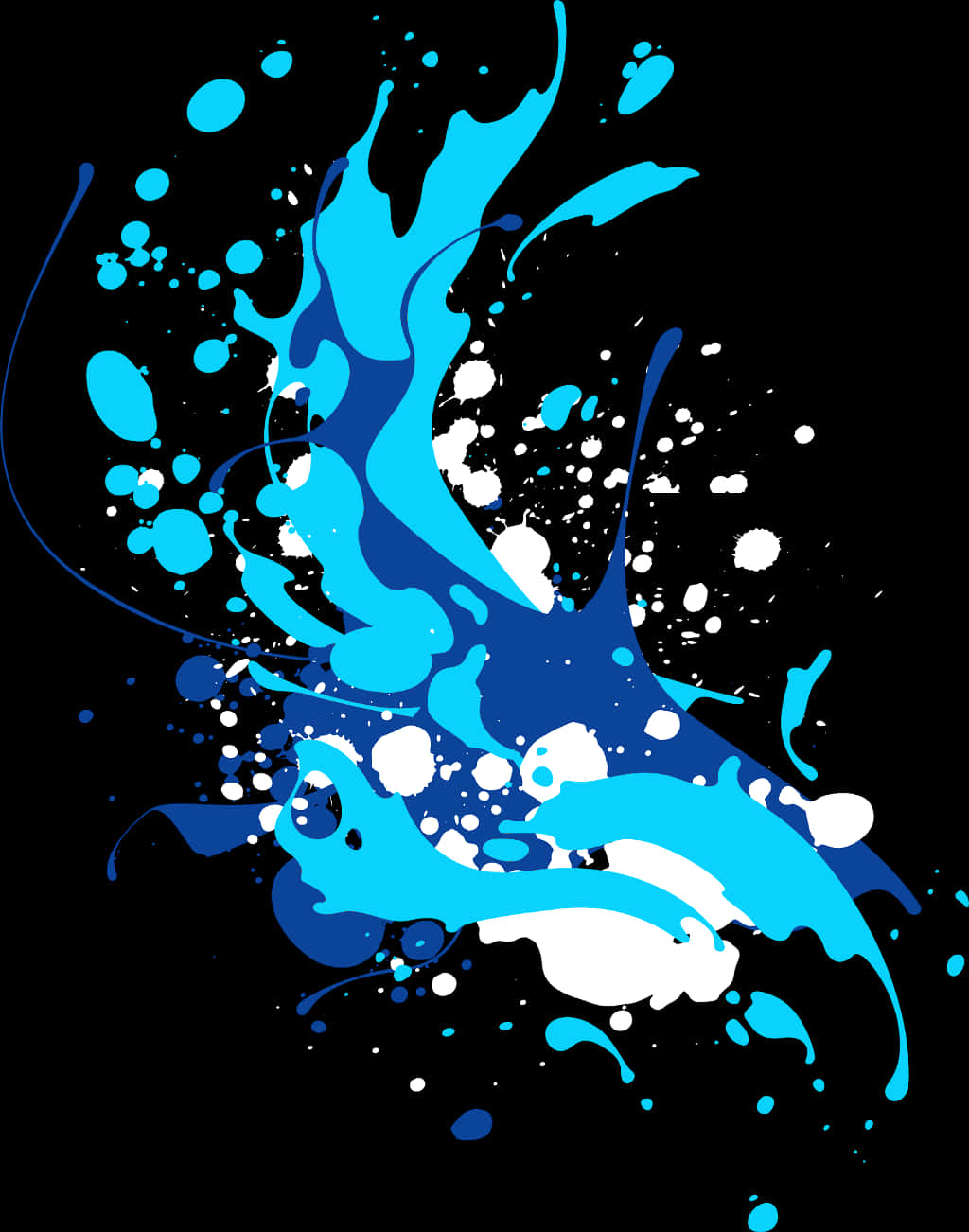 Abstract_ Blue_and_ White_ Paint_ Splash PNG