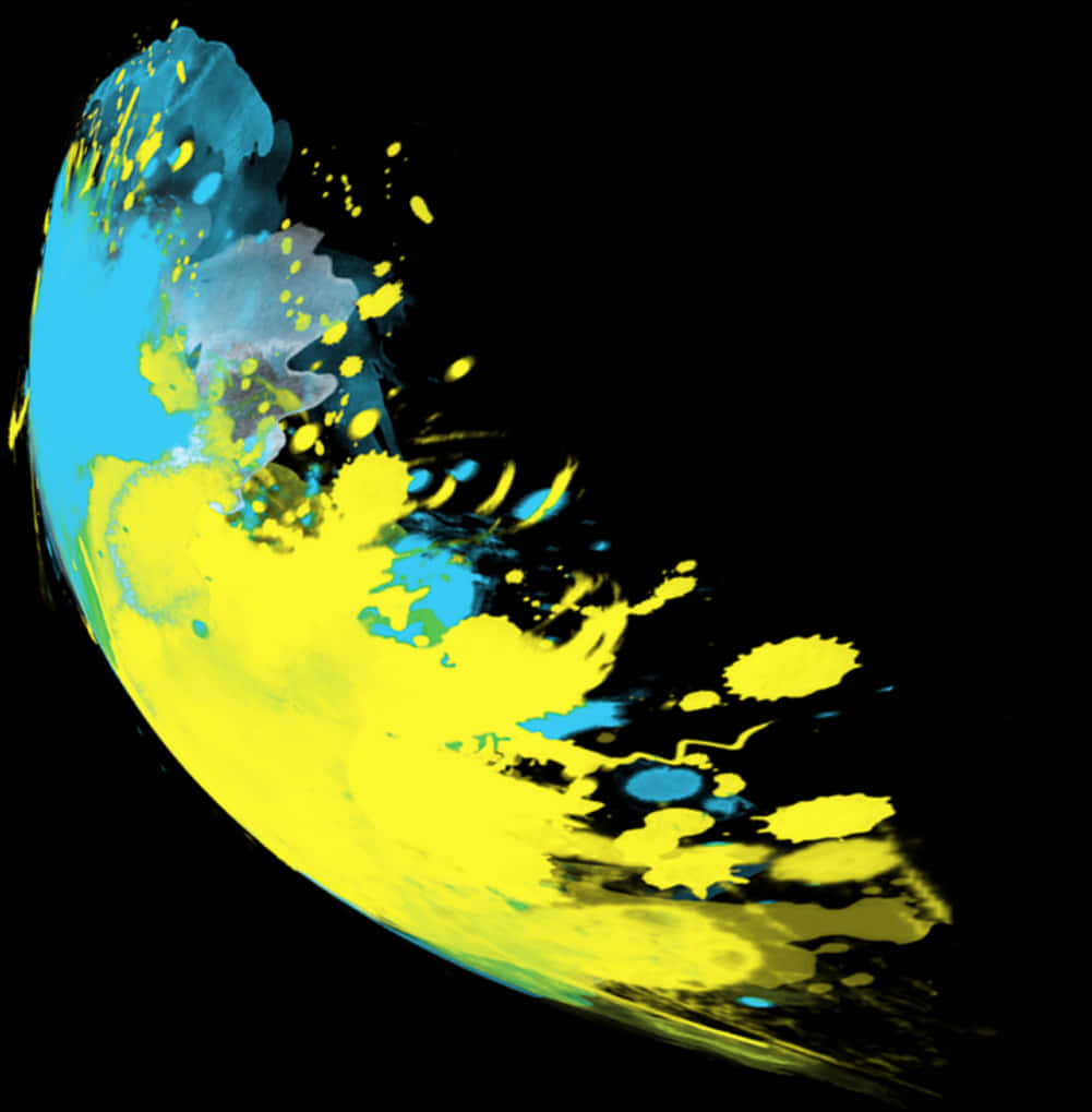 Abstract_ Blue_and_ Yellow_ Splash_ Art PNG
