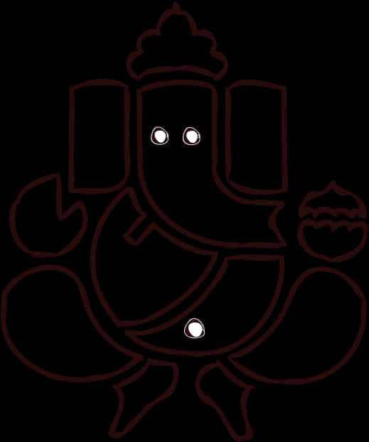 Abstract_ Ganpati_ Outline_ Art PNG