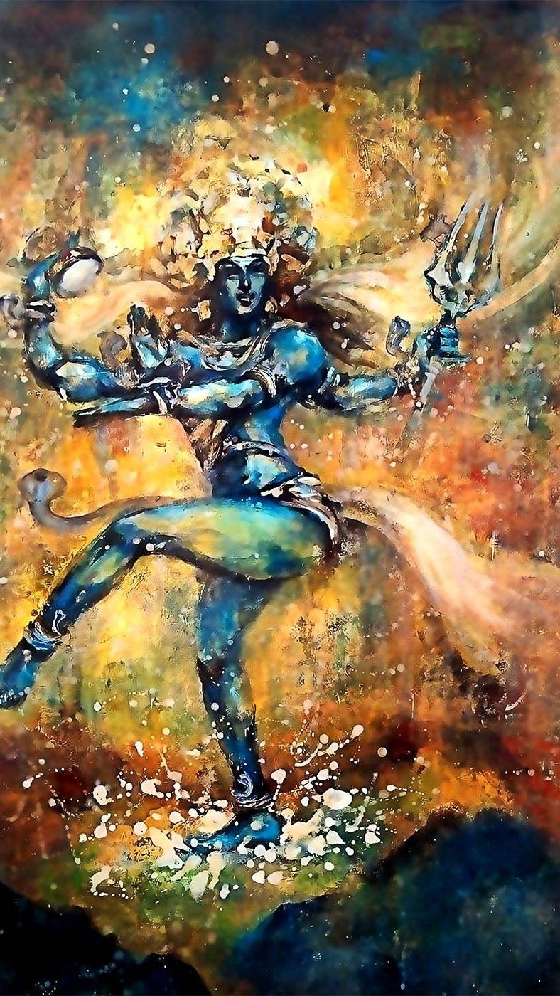 Abstrakt Mahadev Rudra Avatar Maleri Wallpaper