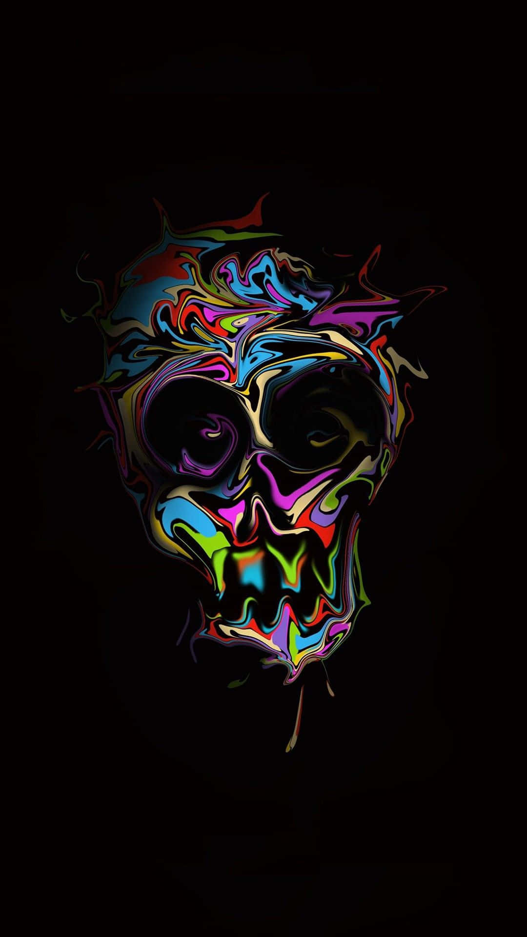 Absurd Colorful Skull Wallpaper