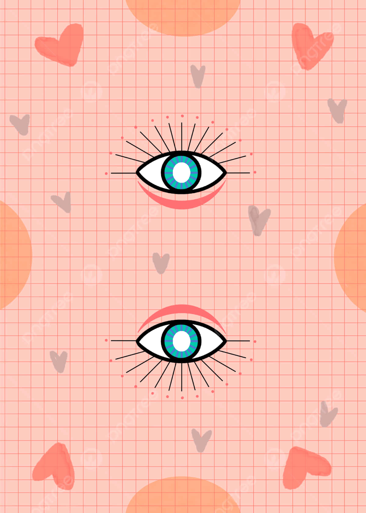 Absurd Eye With Hearts Wallpaper