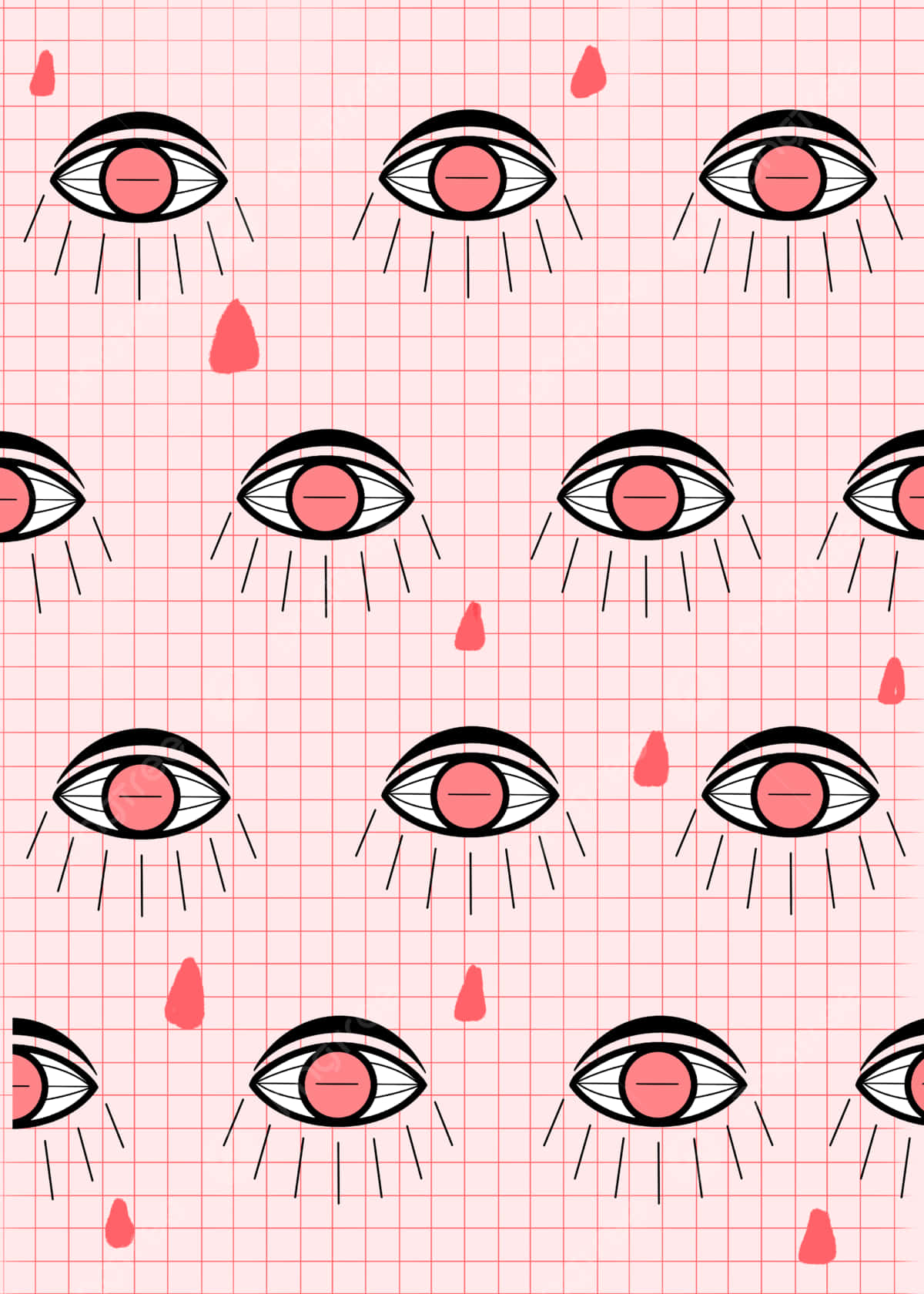 Absurd Pink Eye Art Wallpaper