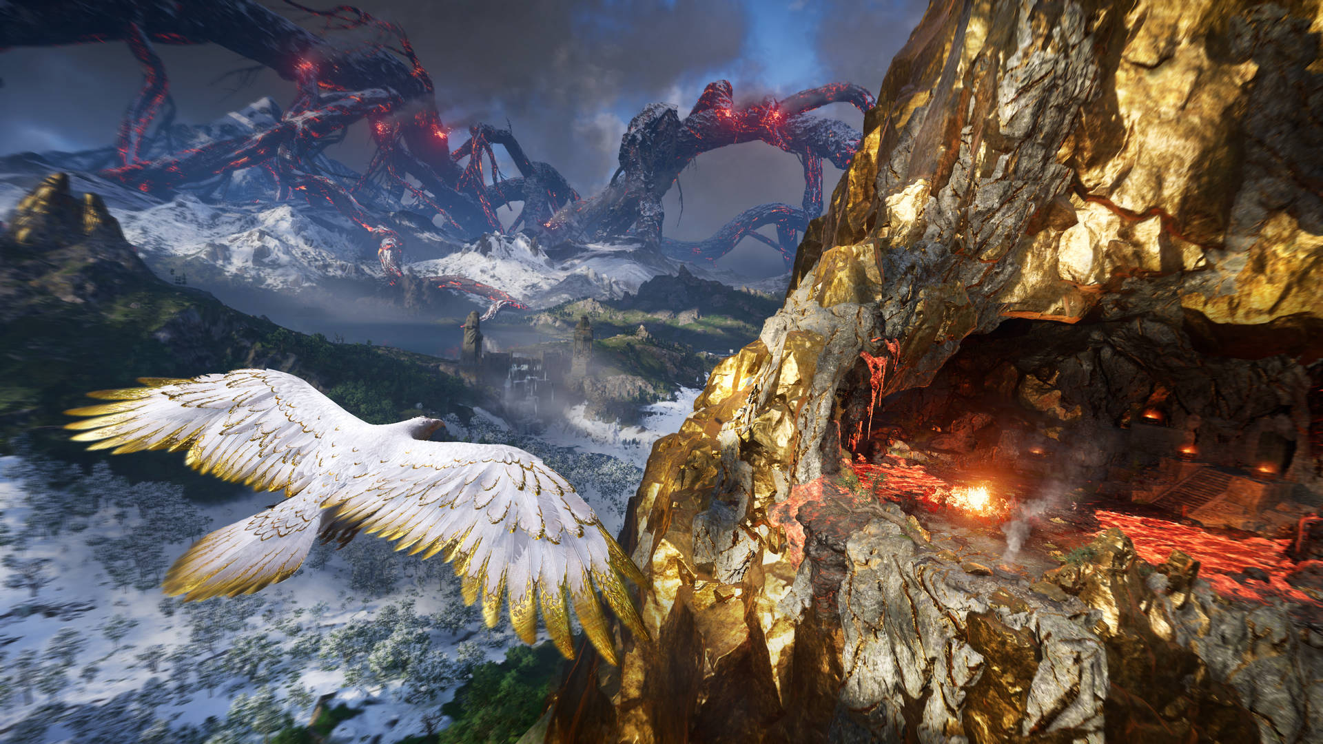 AC Valhalla Gold Winged Eagle Wallpaper