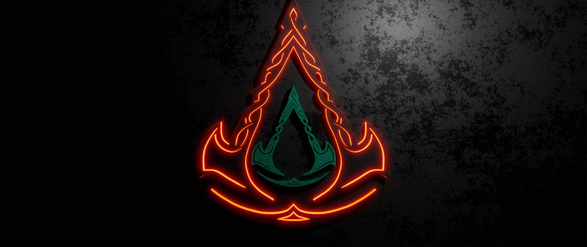 AC Valhalla Neon Light Logo Wallpaper