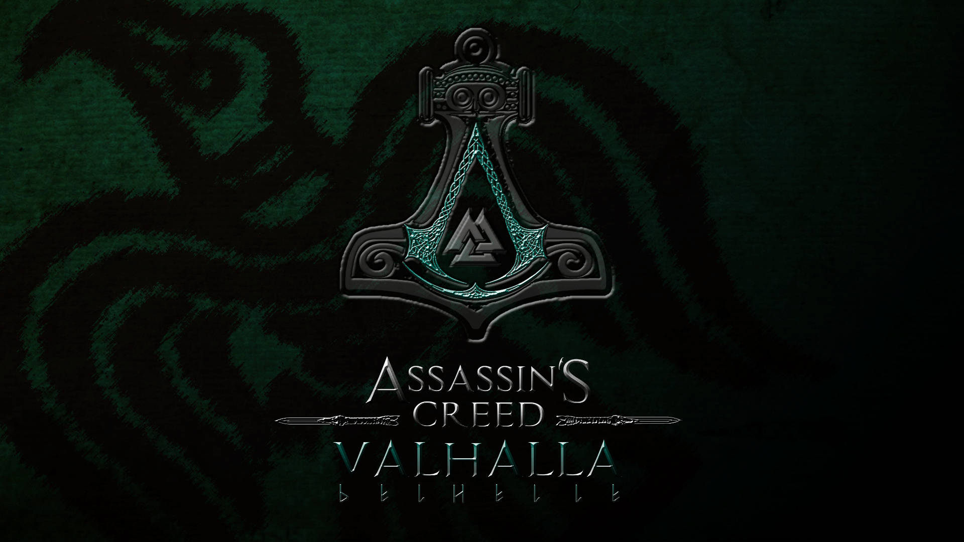 Ac Valhalla Stylised Viking Logo Wallpaper